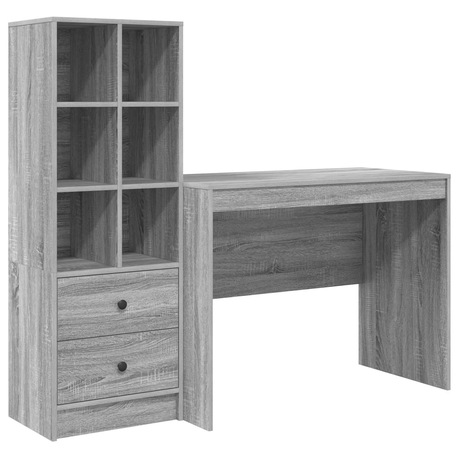 Bureau en 2 éléments 145,5 x 50 x 127 cm sonoma gris – vue de côté