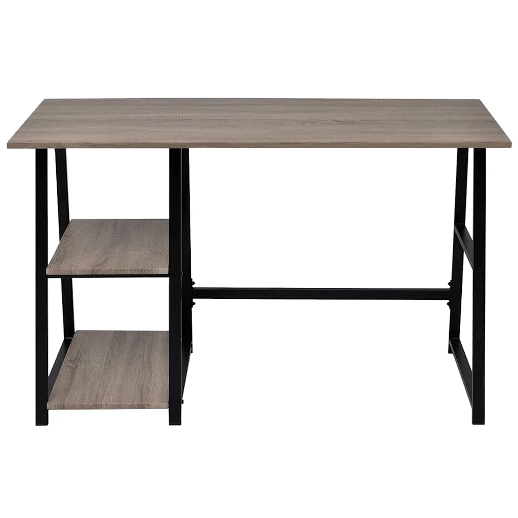 Bureau avec 2 étagères 120 x 50 x 73 cm gris mdf – vue de côté