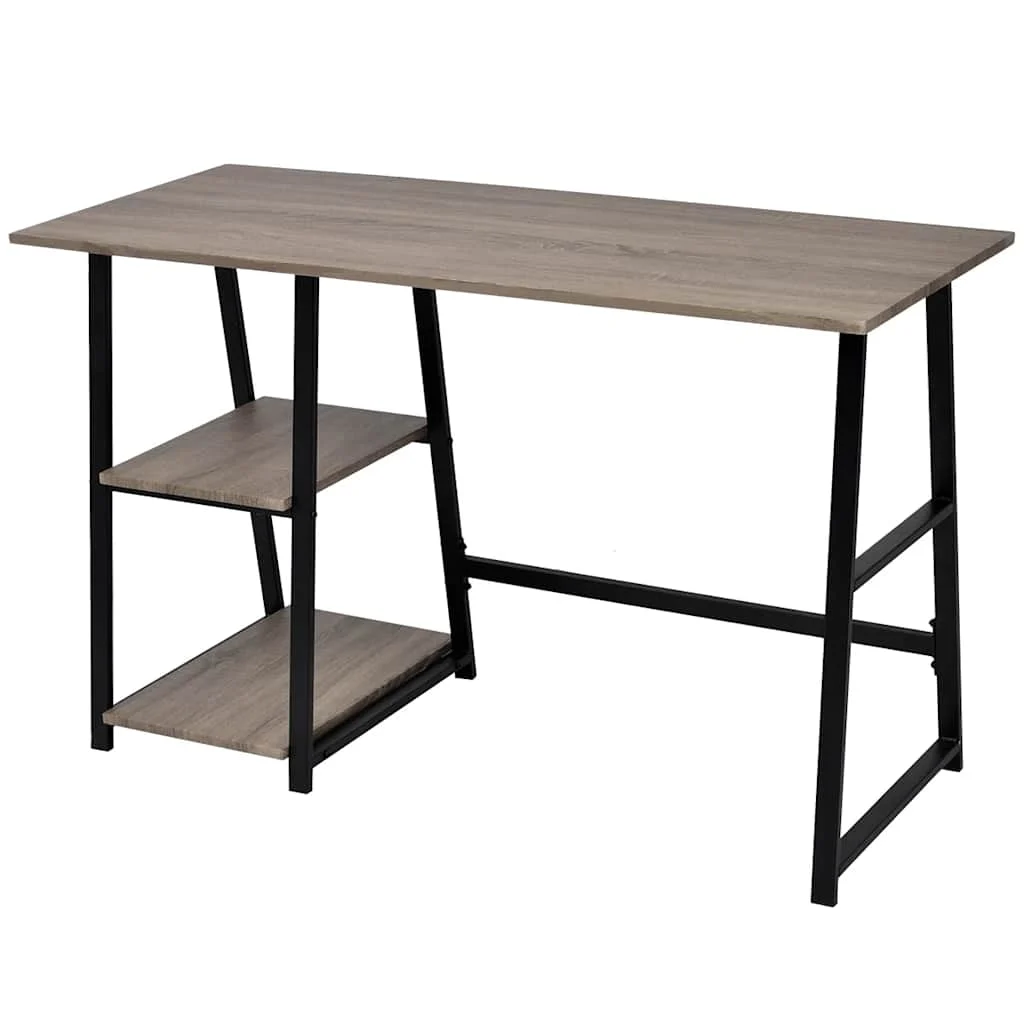 Bureau avec 2 étagères 120 x 50 x 73 cm gris mdf – vue de détail