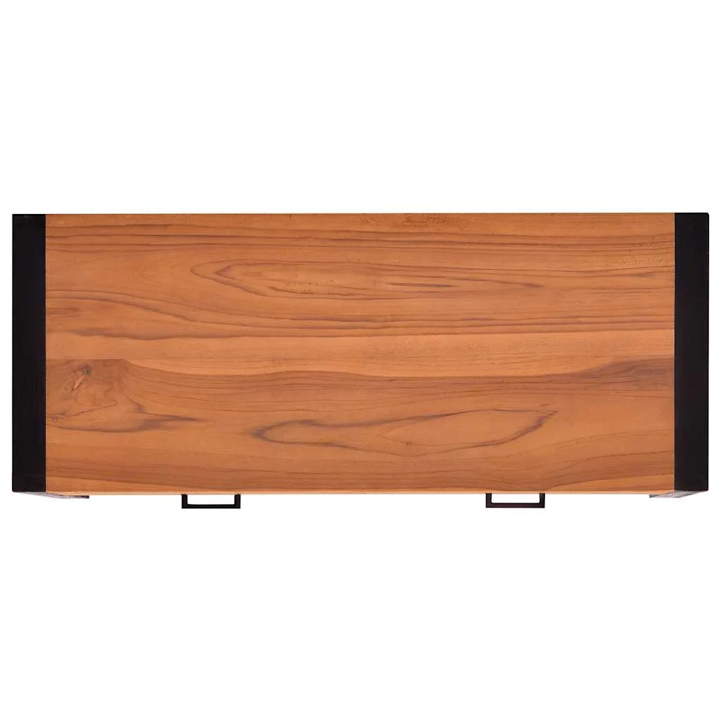 Bureau avec 2 tiroirs 100 x 40 x 75 cm brun contreplaqué – vue de dos