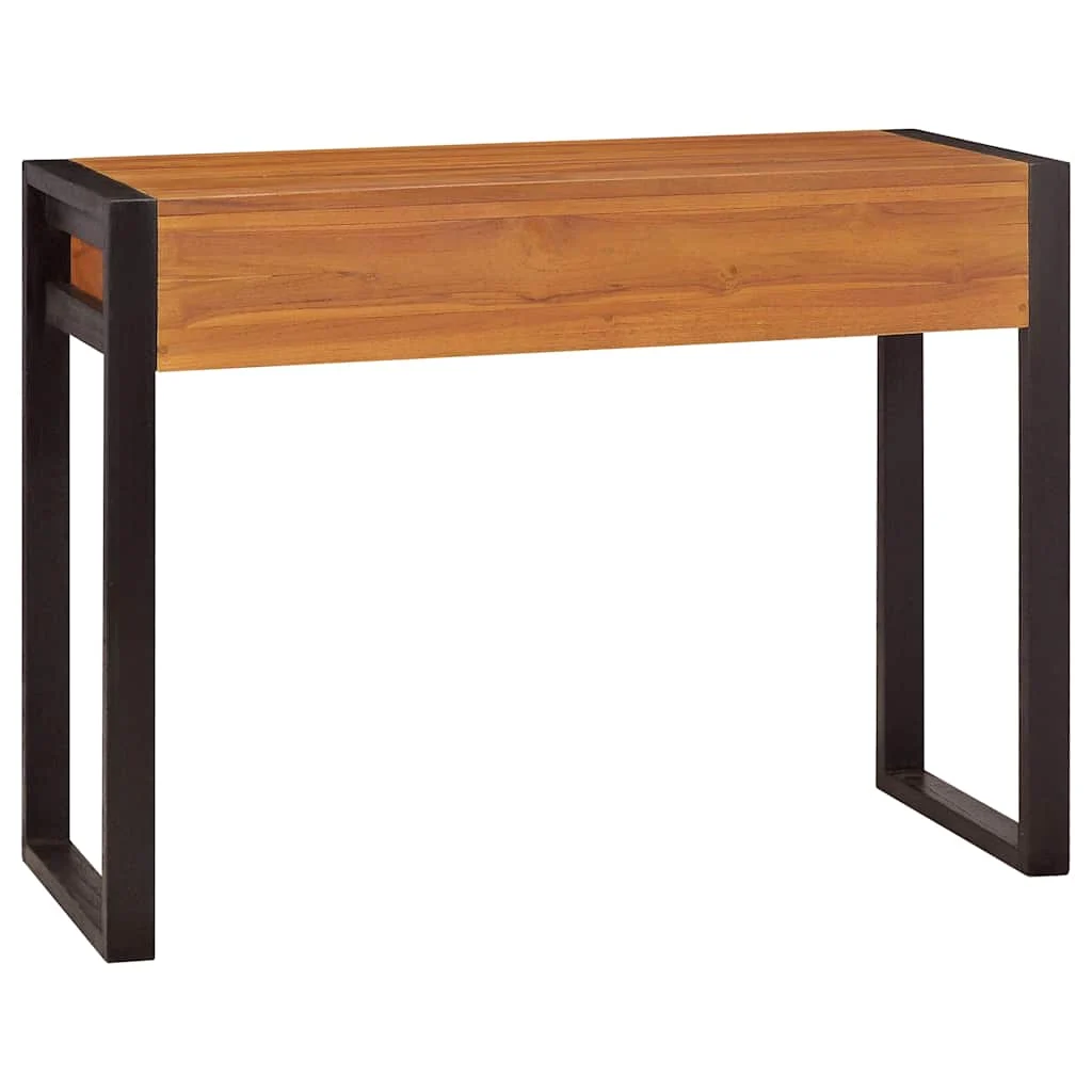 Bureau avec 2 tiroirs 100 x 40 x 75 cm brun contreplaqué – vue en situation