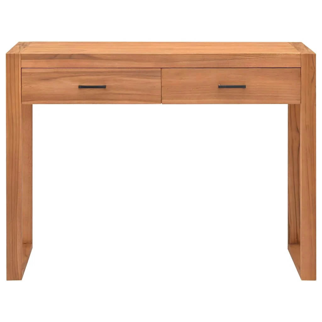 Bureau avec 2 tiroirs 100 x 40 x 75 cm brun contreplaqué – modèle 2 – vue de détail