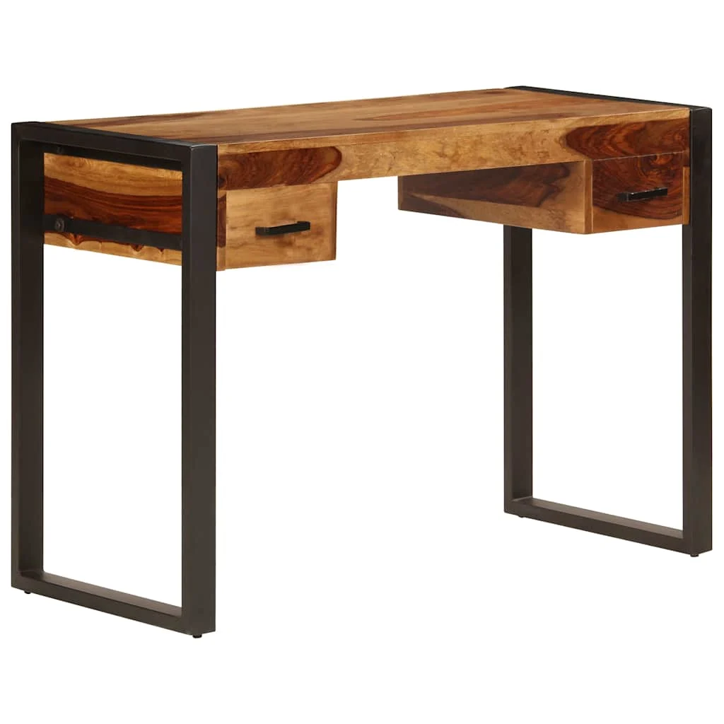 Bureau avec 2 tiroirs de Sesham 110 x 50 x 77 cm brun bois massif – vue de dessus
