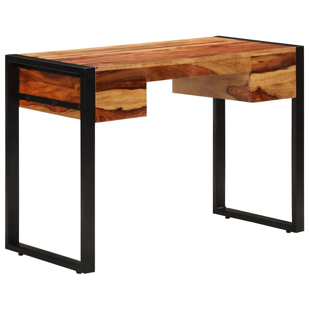 Bureau avec 2 tiroirs de Sesham 110 x 50 x 77 cm brun bois massif – vue en situation
