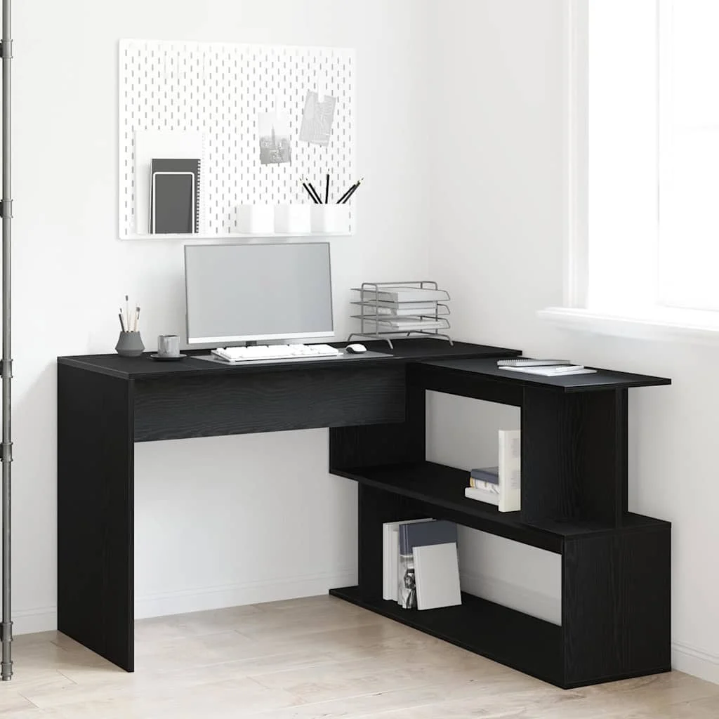 Bureau 200 x 50 x 76 cm chêne noir bois d'ingénierie – vue d’ensemble