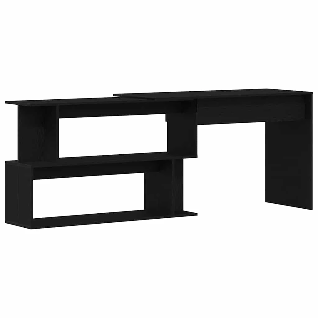Bureau 200 x 50 x 76 cm chêne noir bois d'ingénierie – vue de côté