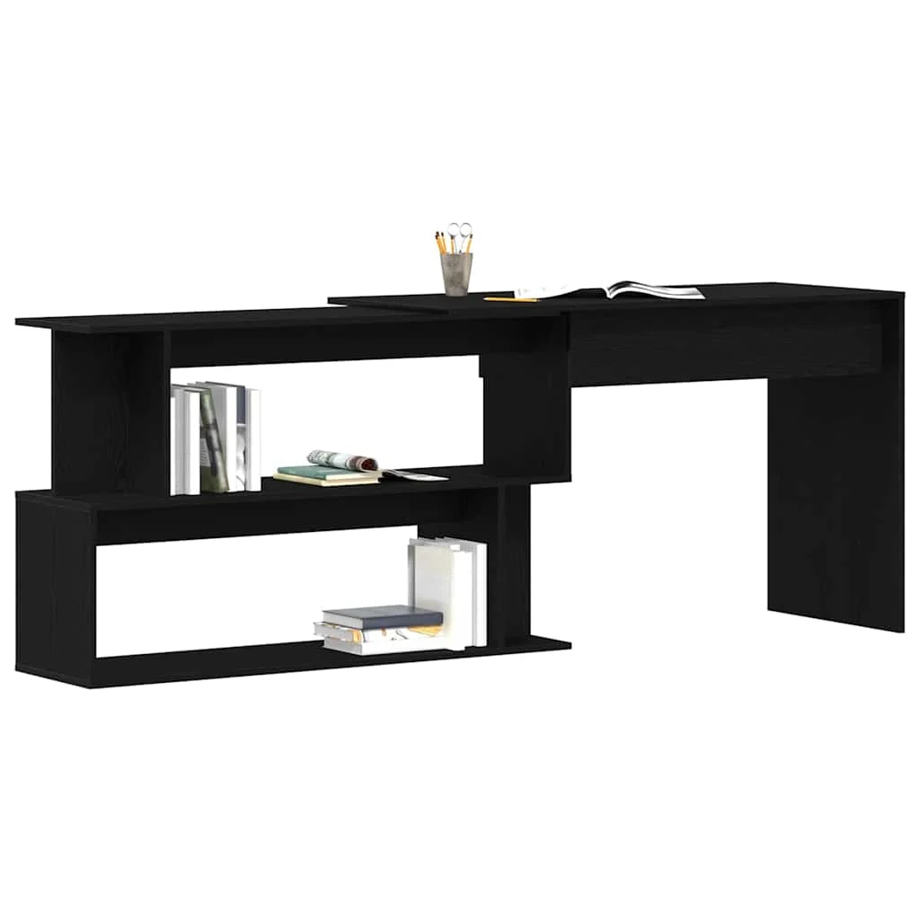 Bureau 200 x 50 x 76 cm chêne noir bois d'ingénierie – vue de détail