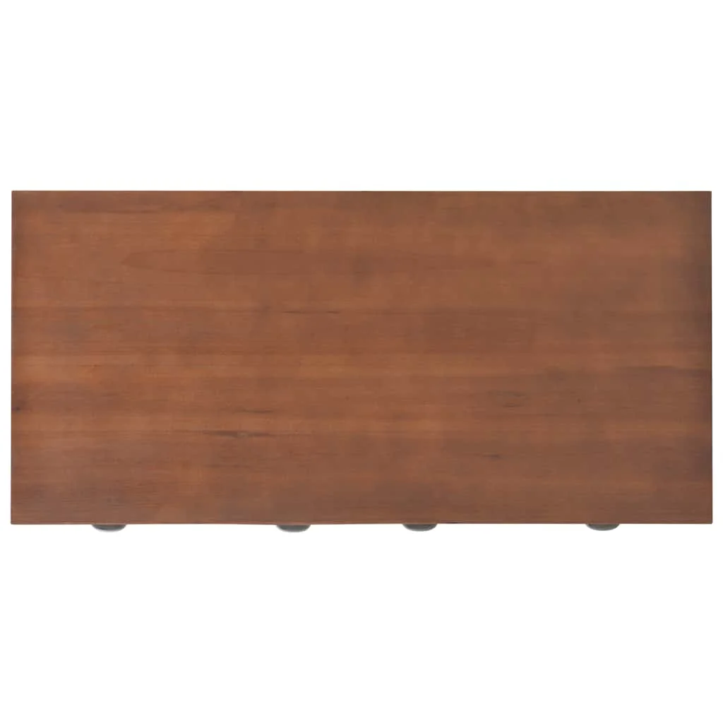 Bureau avec 3 tiroirs 110 x 50 x 78 cm brun bois massif de pin – vue de dos