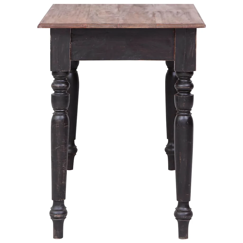 Bureau avec 3 tiroirs 117 x 57 x 75 cm vieux marron bois massif d'acajou – vue de détail