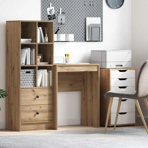 Bureau 60 x 40 x 76 cm chêne artisanal bois d'ingénierie – vue d’ensemble