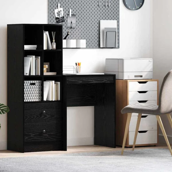 Bureau 60 x 40 x 76 cm chêne noir bois d'ingénierie – vue d’ensemble