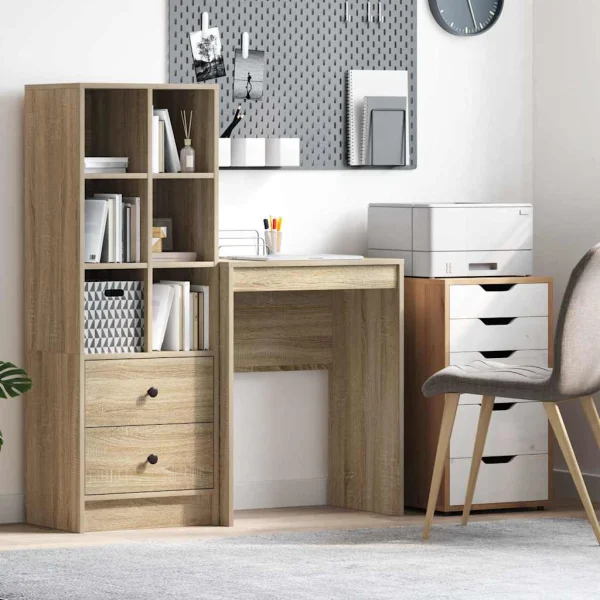 Bureau 60 x 40 x 76 cm chêne sonoma bois d'ingénierie – vue d’ensemble