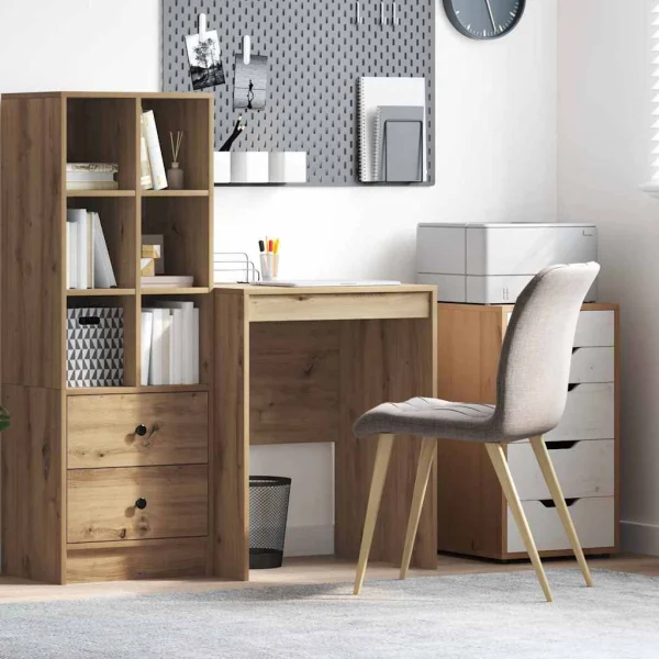 Bureau 60 x 50 x 76 cm chêne artisanal bois d'ingénierie – vue d’ensemble