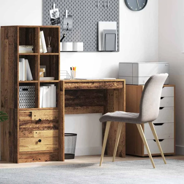 Bureau 70 x 40 x 76 cm bois ancien bois d'ingénierie – vue d’ensemble