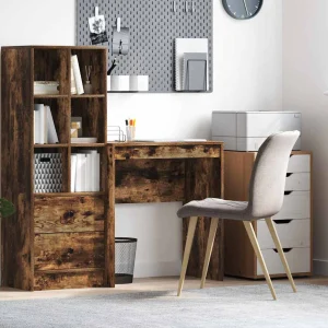 Bureau 70 x 40 x 76 cm chêne fumé bois d'ingénierie – vue d’ensemble
