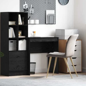Bureau 70 x 40 x 76 cm chêne noir bois d'ingénierie – vue d’ensemble