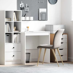 Bureau 70 x 50 x 76 cm blanc bois d'ingénierie – vue d’ensemble