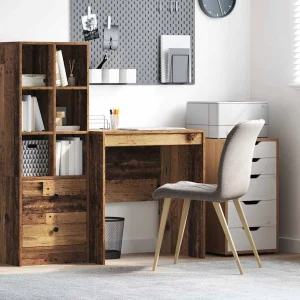 Bureau 70 x 50 x 76 cm bois ancien bois d'ingénierie – vue d’ensemble