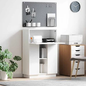 Bureau 71,5 x 31,5 x 106,5 cm blanc bois d'ingénierie – vue d’ensemble
