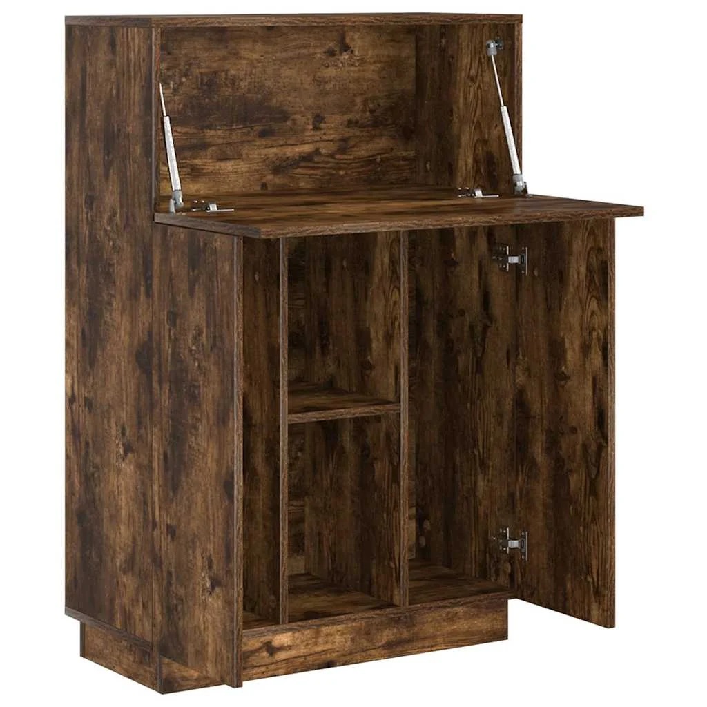Bureau 71,5 x 31,5 x 106,5 cm chêne fumé bois d'ingénierie – vue de dessus