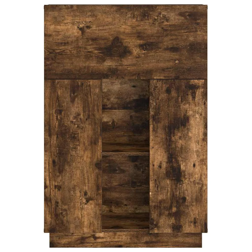 Bureau 71,5 x 31,5 x 106,5 cm chêne fumé bois d'ingénierie – vue de dos
