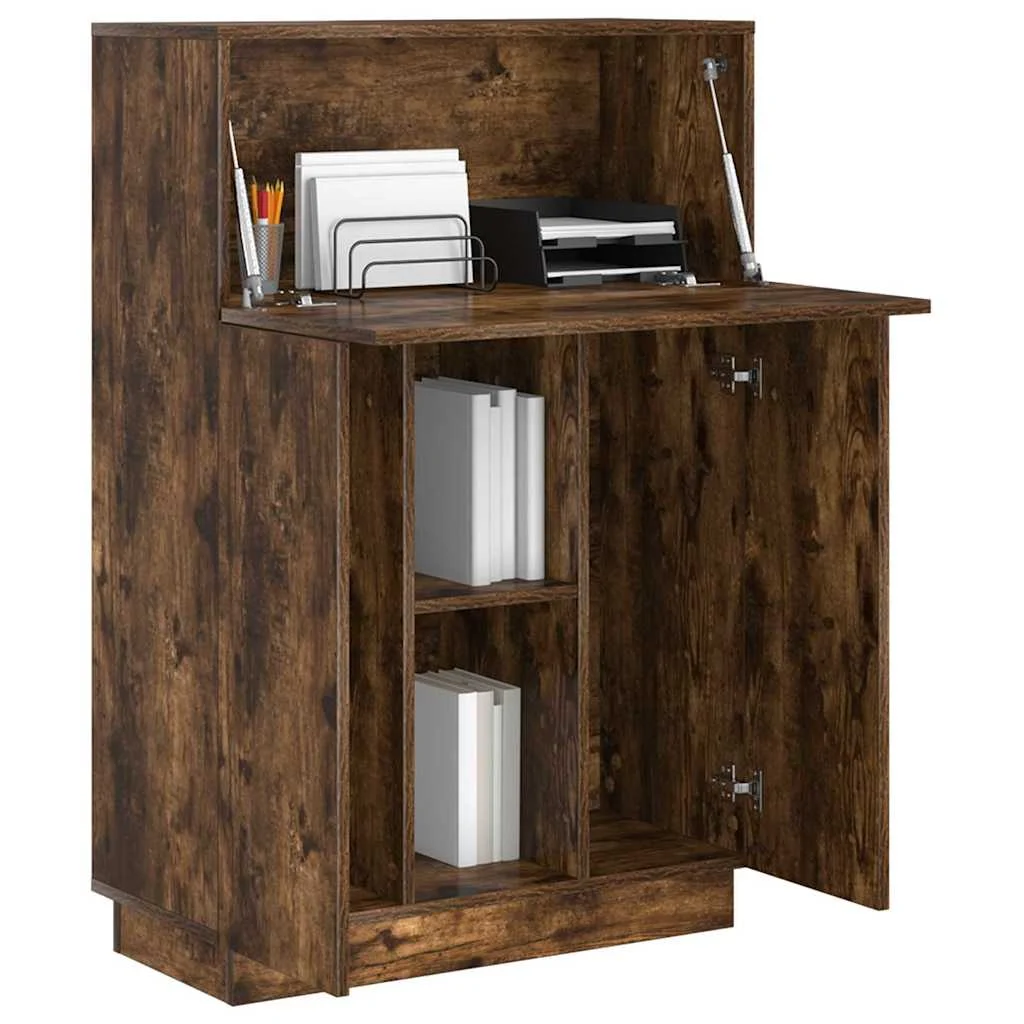 Bureau 71,5 x 31,5 x 106,5 cm chêne fumé bois d'ingénierie – vue de détail