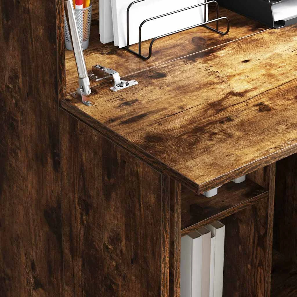 Bureau 71,5 x 31,5 x 106,5 cm chêne fumé bois d'ingénierie – vue en situation