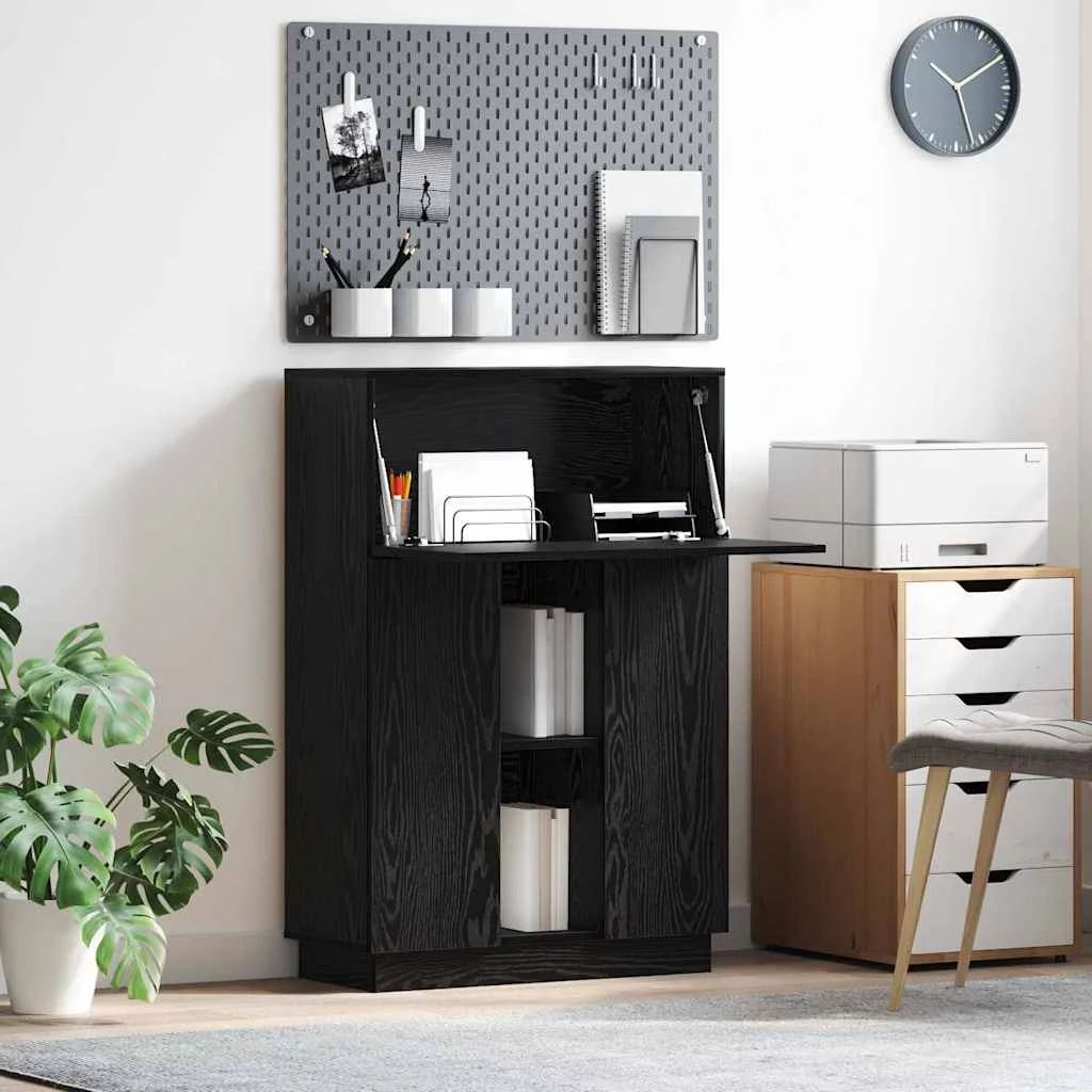 Bureau 71,5 x 31,5 x 106,5 cm chêne noir bois d'ingénierie – vue d’ensemble