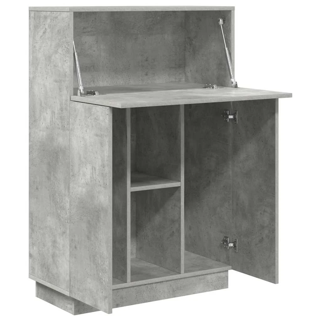 Bureau 71,5 x 31,5 x 106,5 cm gris béton bois d'ingénierie – vue de dessus