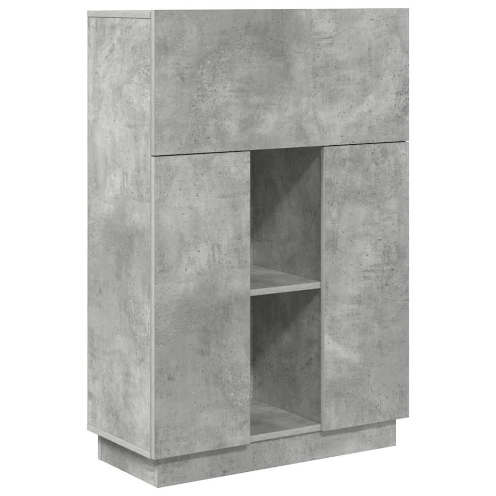 Bureau 71,5 x 31,5 x 106,5 cm gris béton bois d'ingénierie – vue de côté