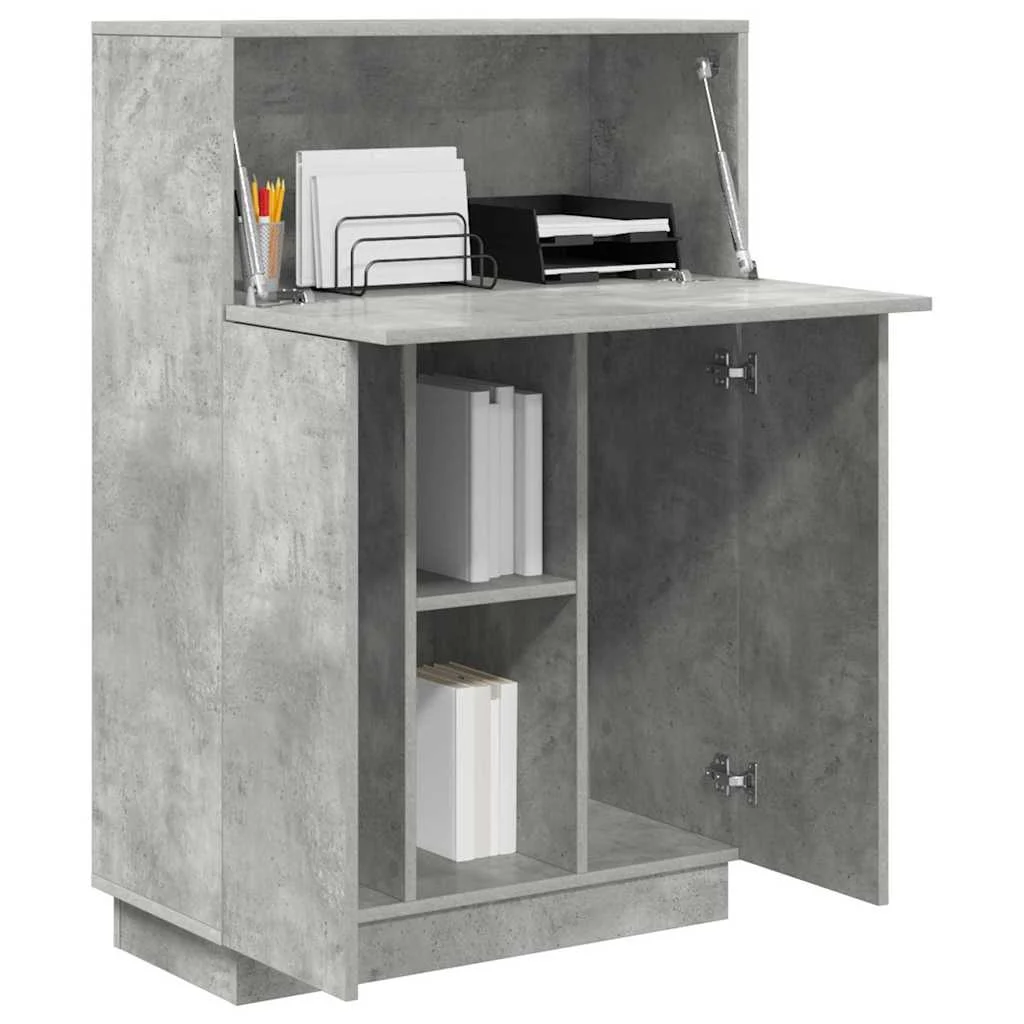 Bureau 71,5 x 31,5 x 106,5 cm gris béton bois d'ingénierie – vue de détail