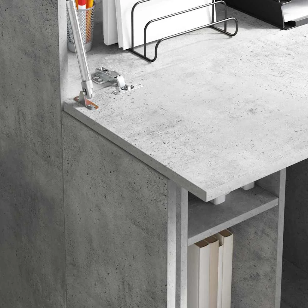 Bureau 71,5 x 31,5 x 106,5 cm gris béton bois d'ingénierie – vue en situation