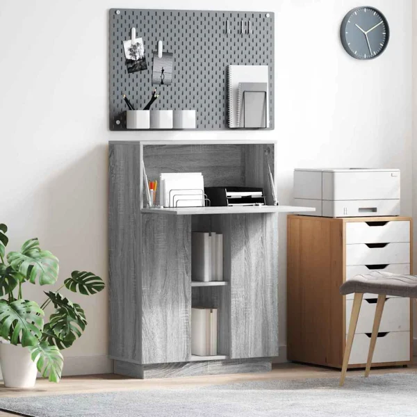 Bureau 71,5 x 31,5 x 106,5 cm sonoma gris bois d'ingénierie – vue d’ensemble