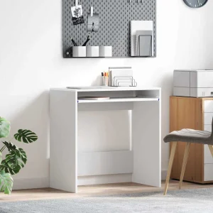 Bureau 77,5 x 43 x 79 cm blanc bois d'ingénierie – vue d’ensemble