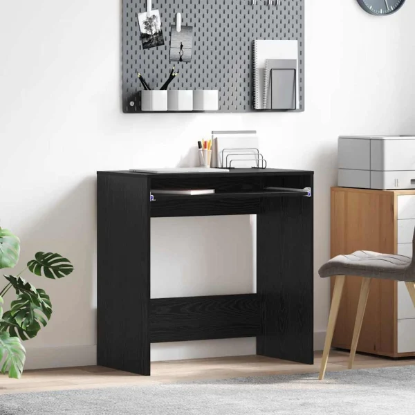 Bureau 77,5 x 43 x 79 cm chêne noir bois d'ingénierie – vue d’ensemble