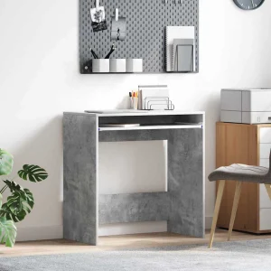 Bureau 77,5 x 43 x 79 cm gris béton bois d'ingénierie – vue d’ensemble