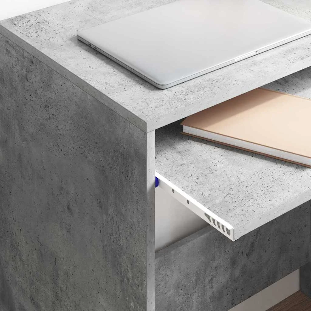 Bureau 77,5 x 43 x 79 cm gris béton bois d'ingénierie – vue en situation