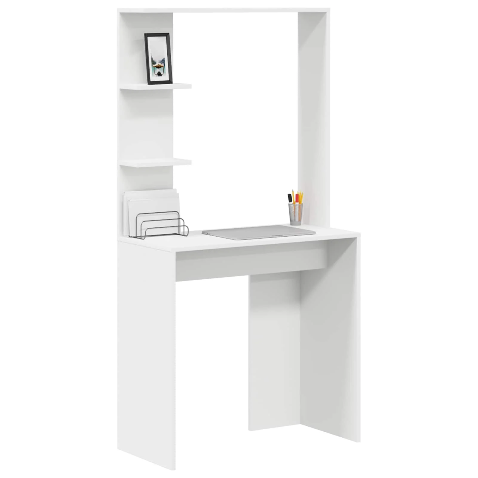 Bureau 78,5 x 37 x 154,5 cm blanc bois d'ingénierie – vue de détail
