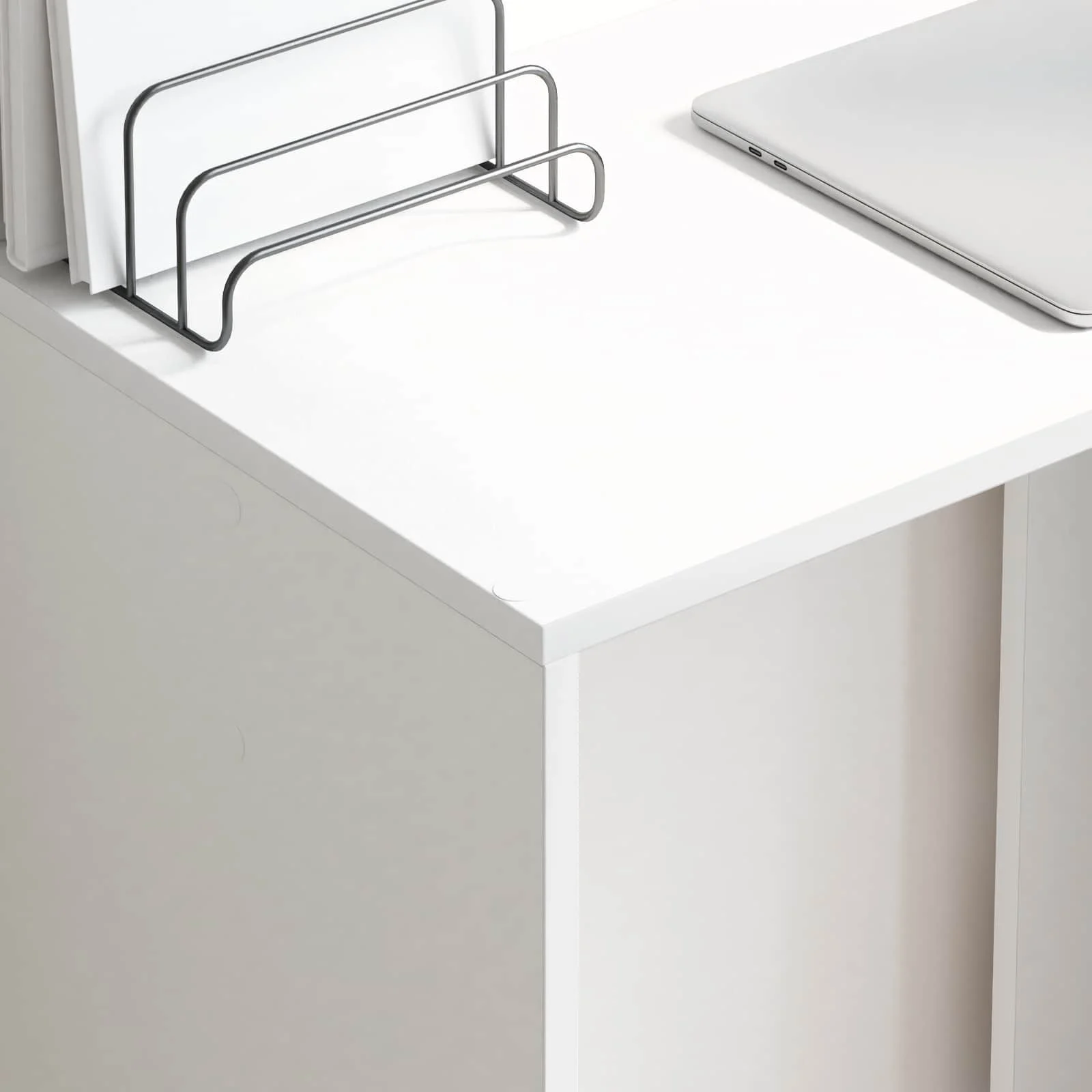 Bureau 78,5 x 37 x 154,5 cm blanc bois d'ingénierie – vue en situation
