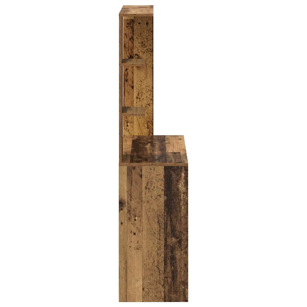Bureau 78,5 x 37 x 154,5 cm bois ancien bois d'ingénierie – vue de dos