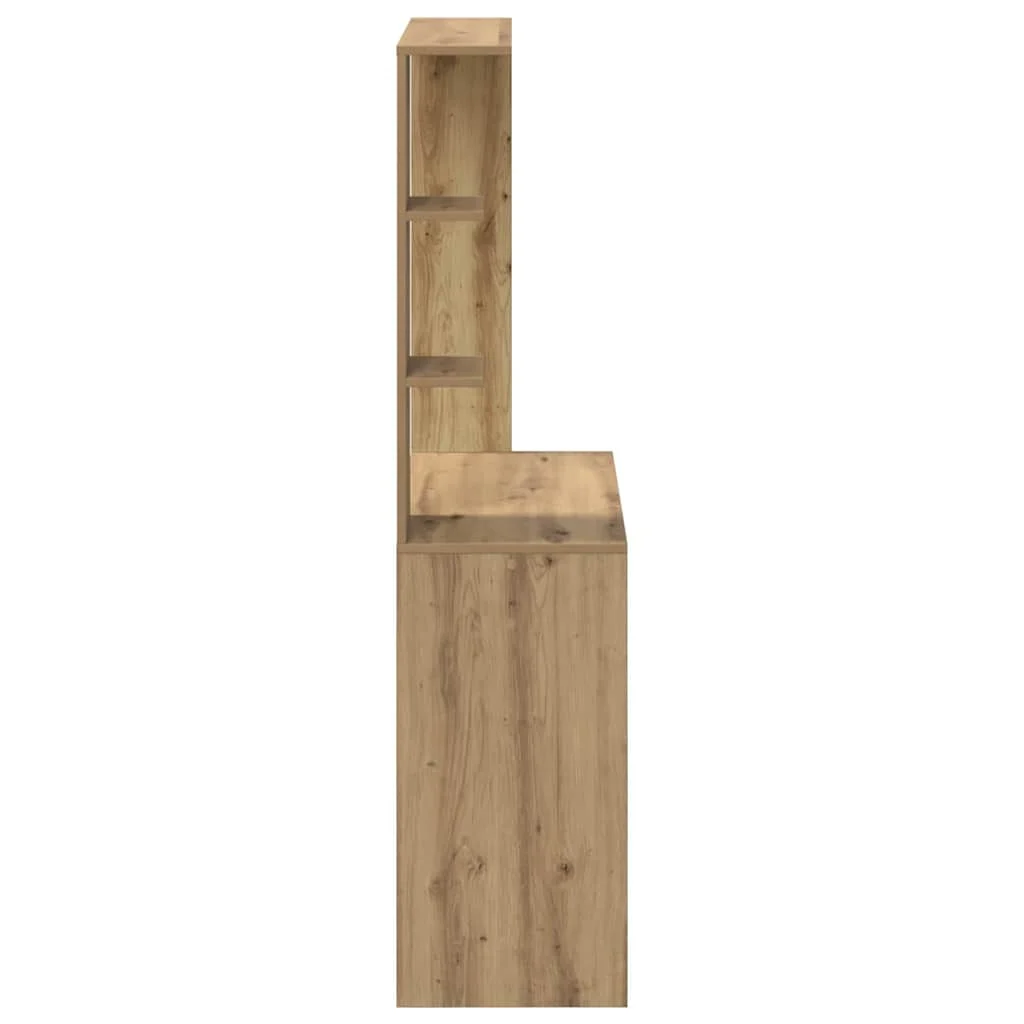 Bureau 78,5 x 37 x 154,5 cm chêne artisanal bois d'ingénierie – vue de dos