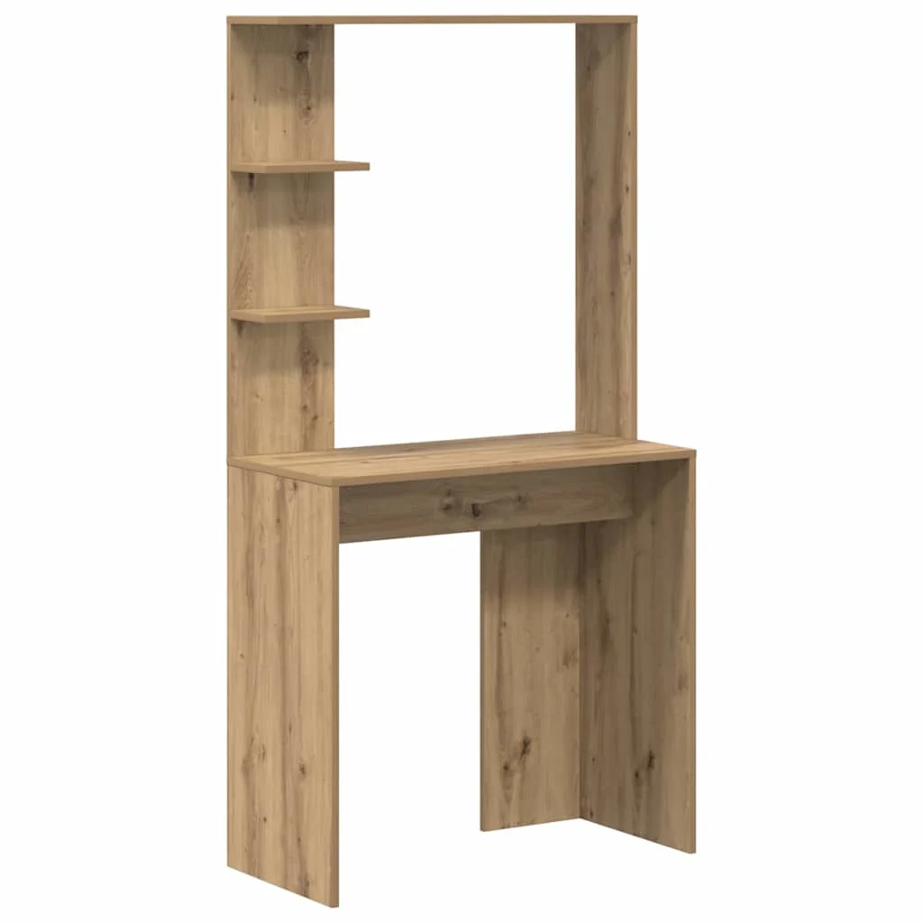 Bureau 78,5 x 37 x 154,5 cm chêne artisanal bois d'ingénierie – vue de côté