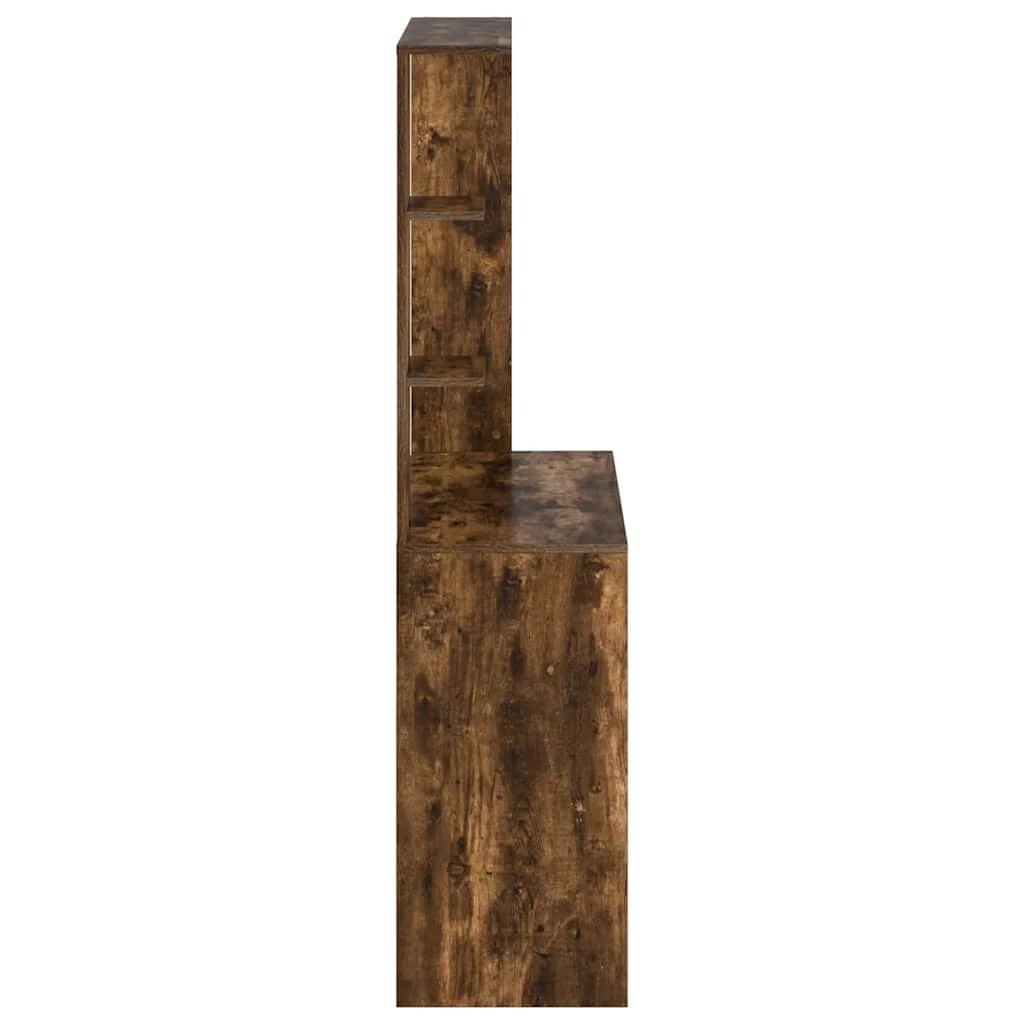 Bureau 78,5 x 37 x 154,5 cm chêne fumé bois d'ingénierie – vue de dos