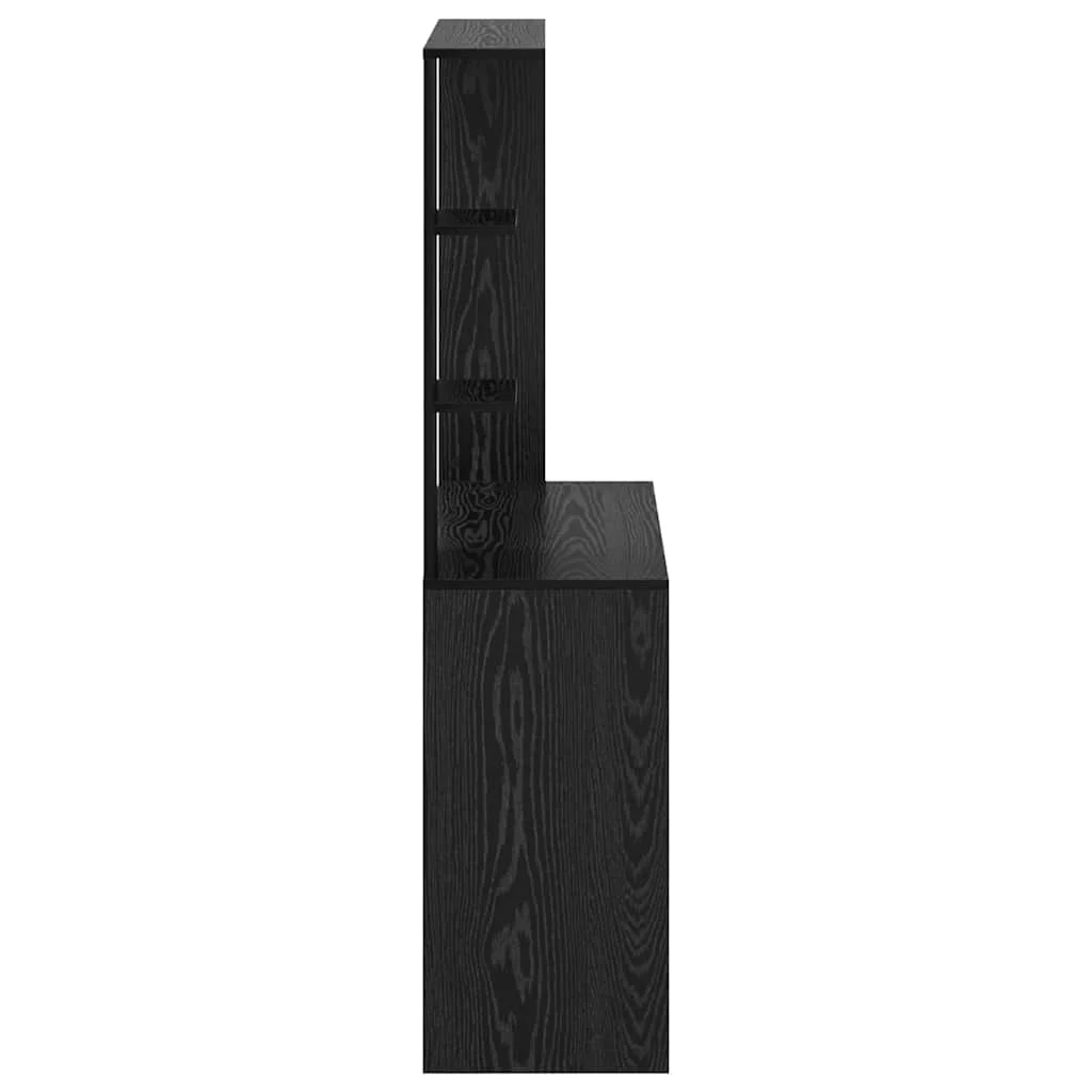 Bureau 78,5 x 37 x 154,5 cm chêne noir bois d'ingénierie – vue de dos
