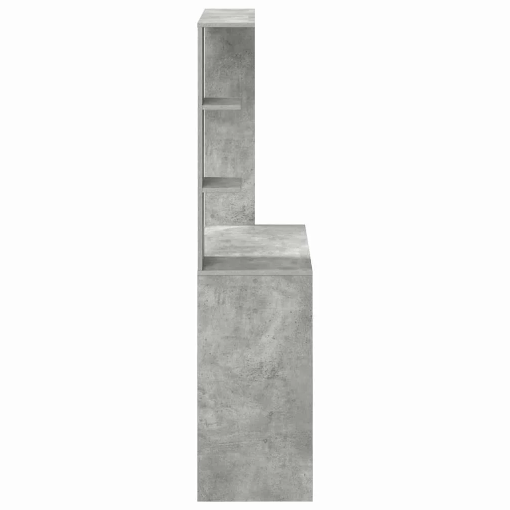 Bureau 78,5 x 37 x 154,5 cm gris béton bois d'ingénierie – vue de dos