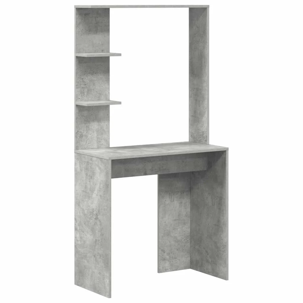 Bureau 78,5 x 37 x 154,5 cm gris béton bois d'ingénierie – vue de côté
