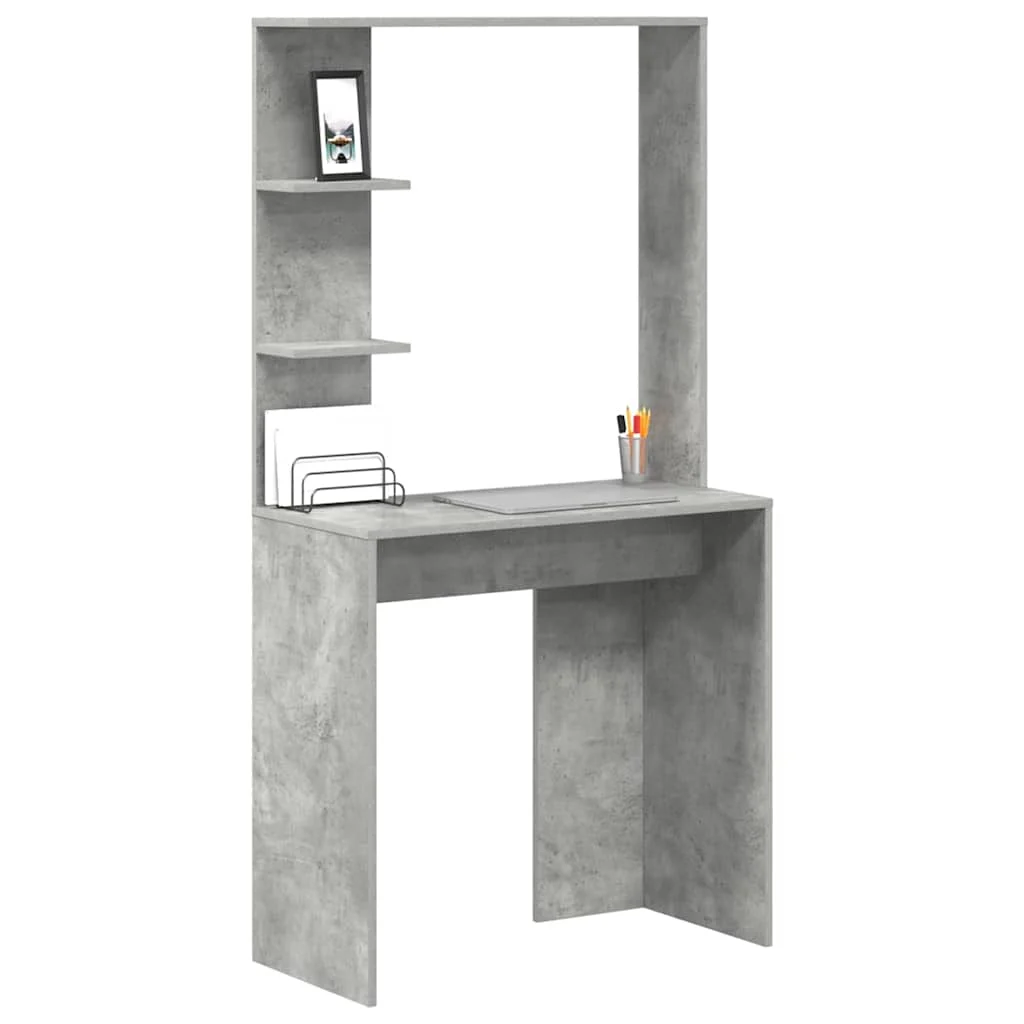 Bureau 78,5 x 37 x 154,5 cm gris béton bois d'ingénierie – vue de détail