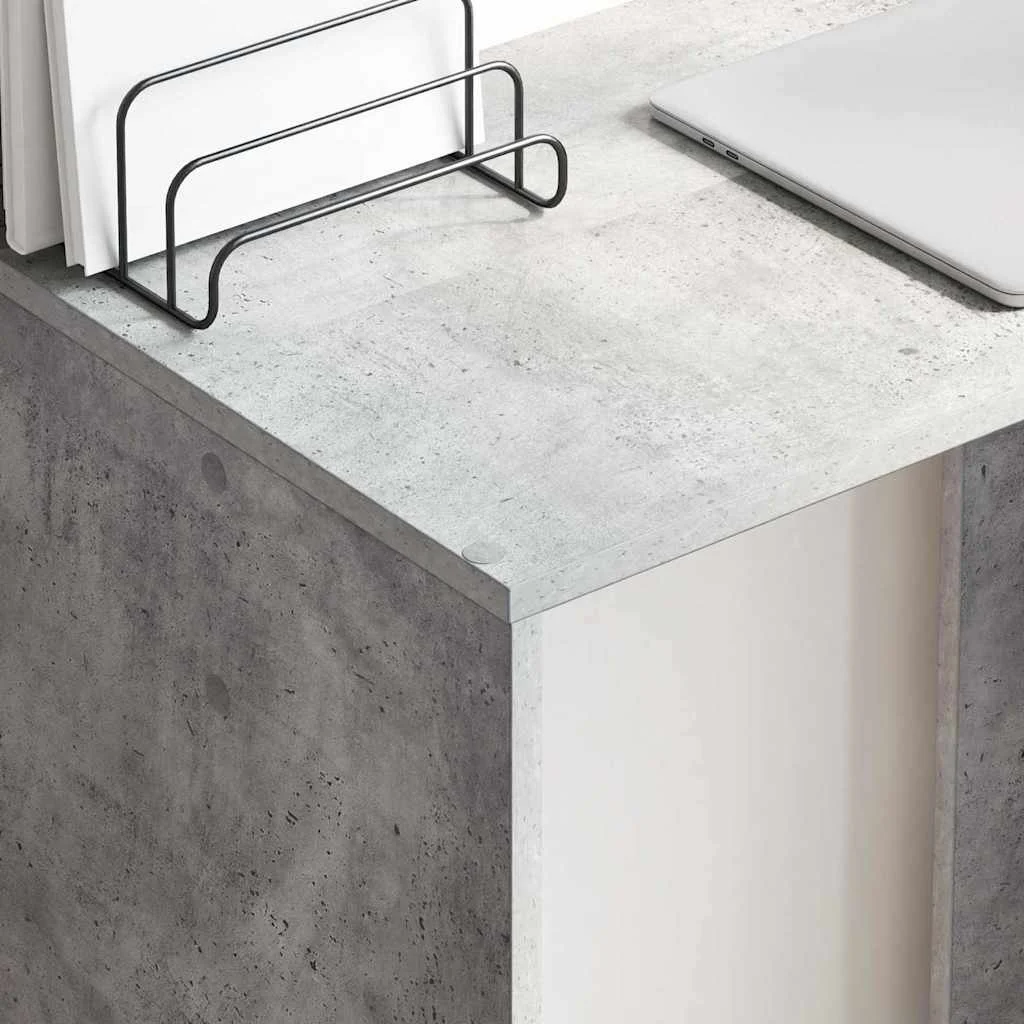 Bureau 78,5 x 37 x 154,5 cm gris béton bois d'ingénierie – vue en situation