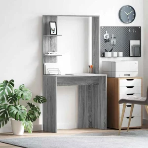 Bureau 78,5 x 37 x 154,5 cm sonoma gris bois d'ingénierie – vue d’ensemble