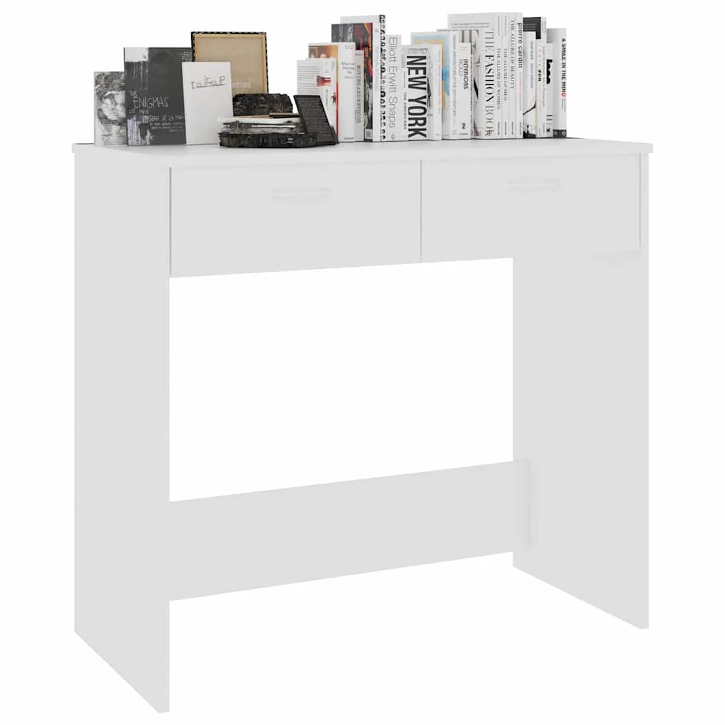 Bureau 80 x 40 x 75 cm blanc bois d'ingénierie – vue de dessus